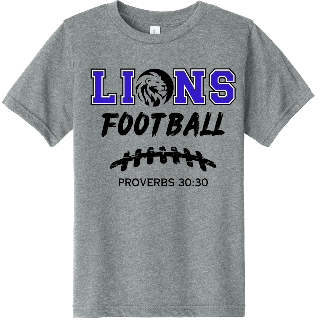C4 Lions Football T-shirt - Lions Football with Laces & Verse - Gals and Dogs Boutique Limited