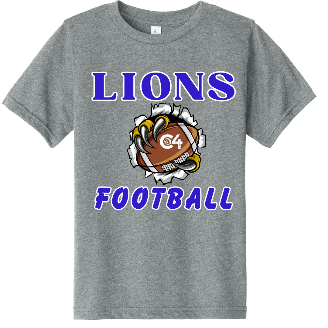 C4 Lions Football T-shirt - Lion Claws Football - Gals and Dogs Boutique Limited