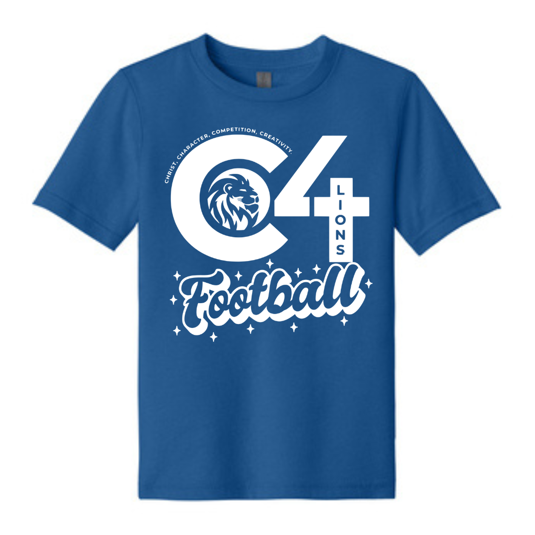 C4 Lions Football T-shirt - C4 Logo Football - Gals and Dogs Boutique Limited
