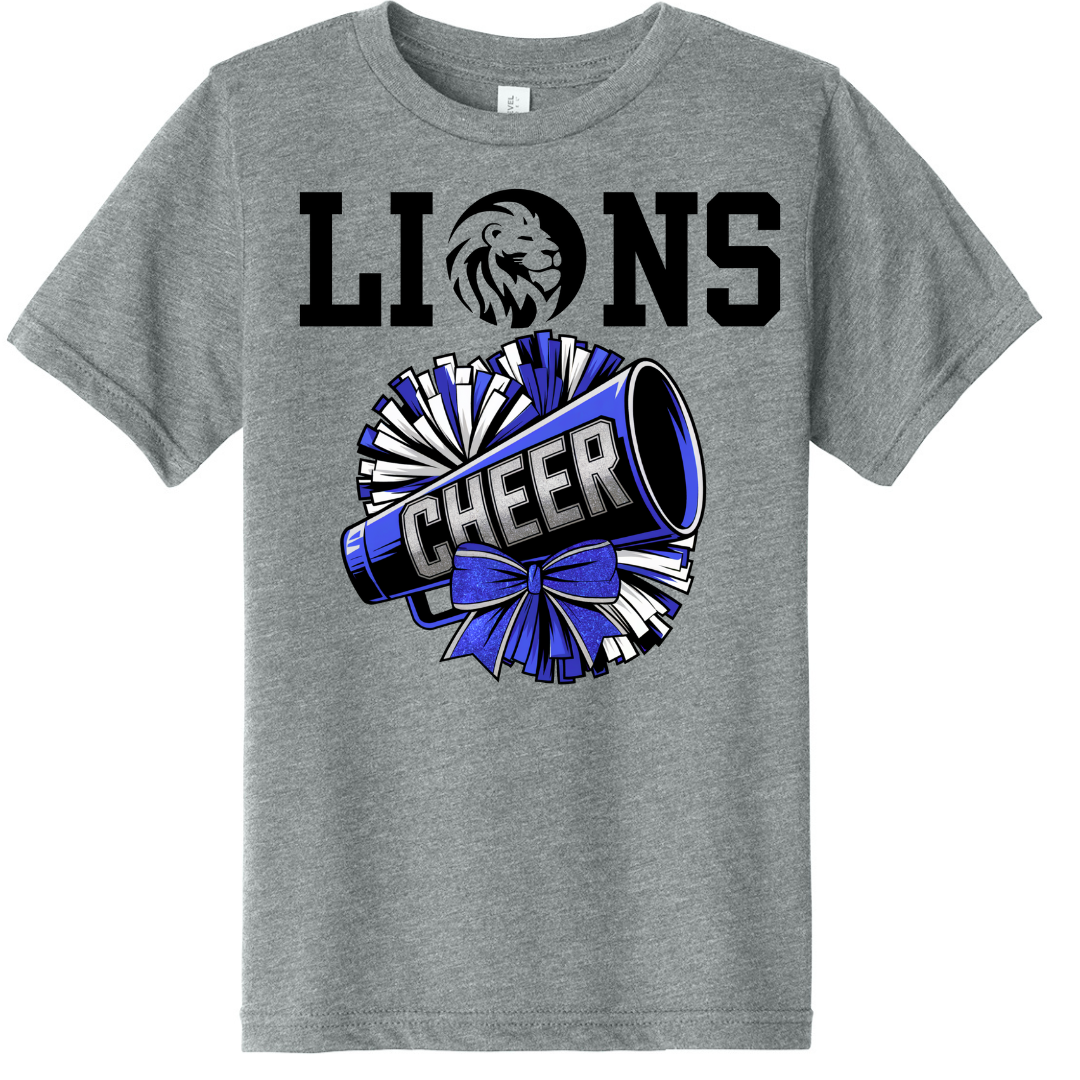 C4 Lions Football T-shirt - Lions Cheer C4 Megaphone - Gals and Dogs Boutique Limited