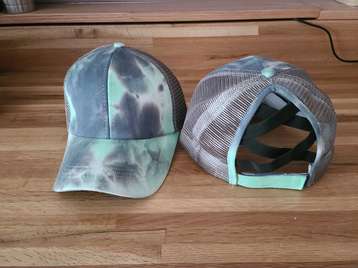 Tie Dye Criss Cross Ponytail Hat - 5 color options - Gals and Dogs Boutique Limited
