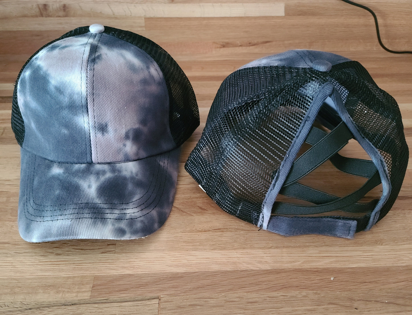 Tie Dye Criss Cross Ponytail Hat - 5 color options - Gals and Dogs Boutique Limited
