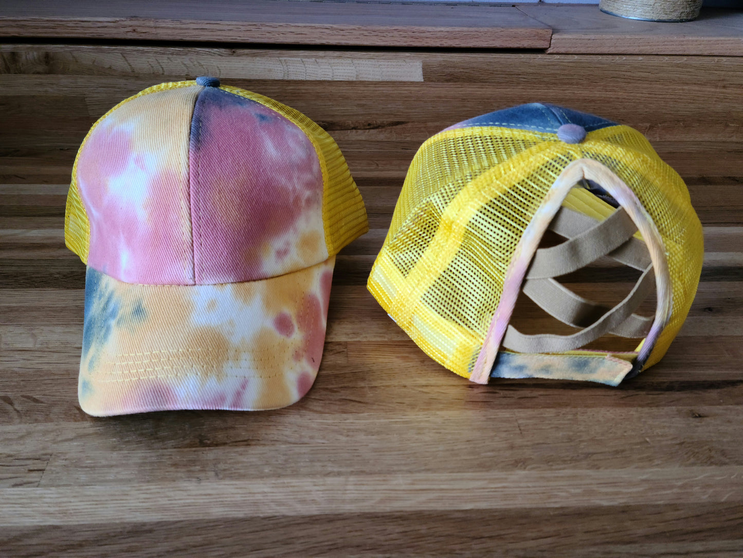 Tie Dye Criss Cross Ponytail Hat - 5 color options - Gals and Dogs Boutique Limited
