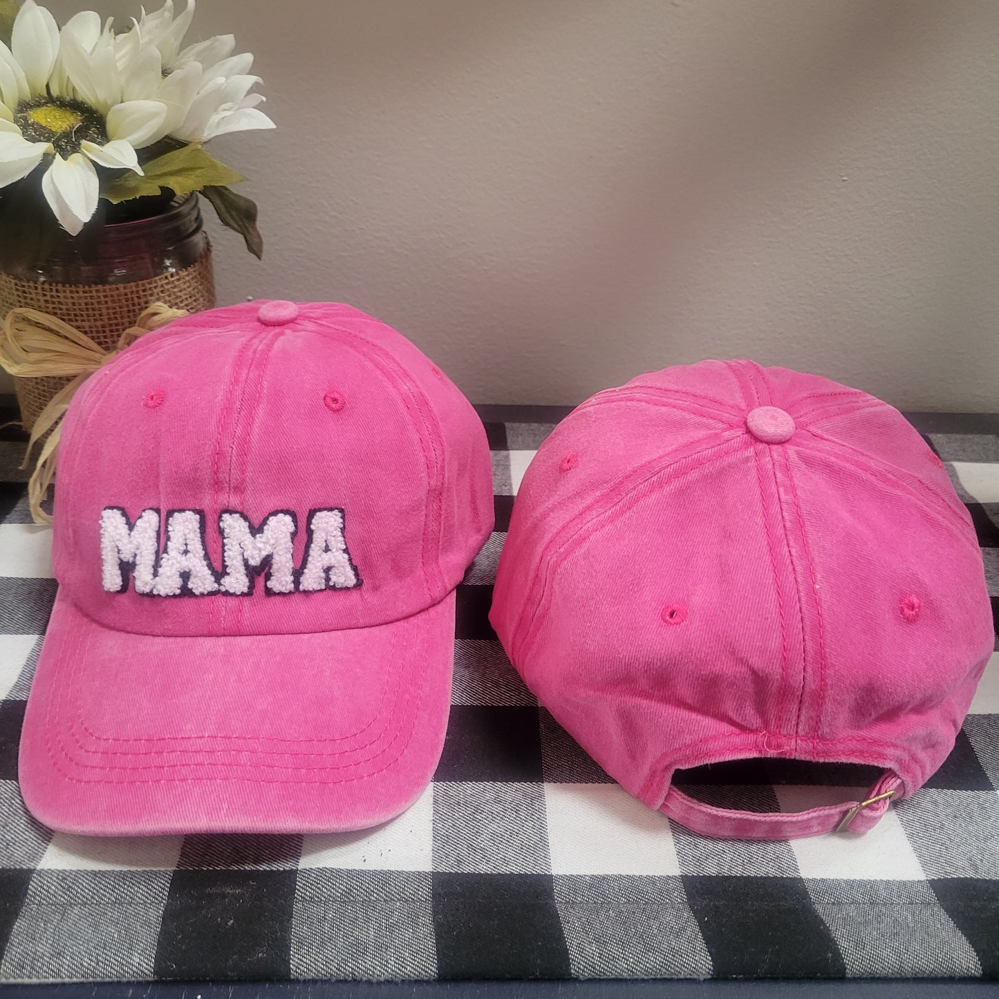 Cotton 3D Embroidered Mama Adjustable Ball Hat - Gals and Dogs Boutique Limited