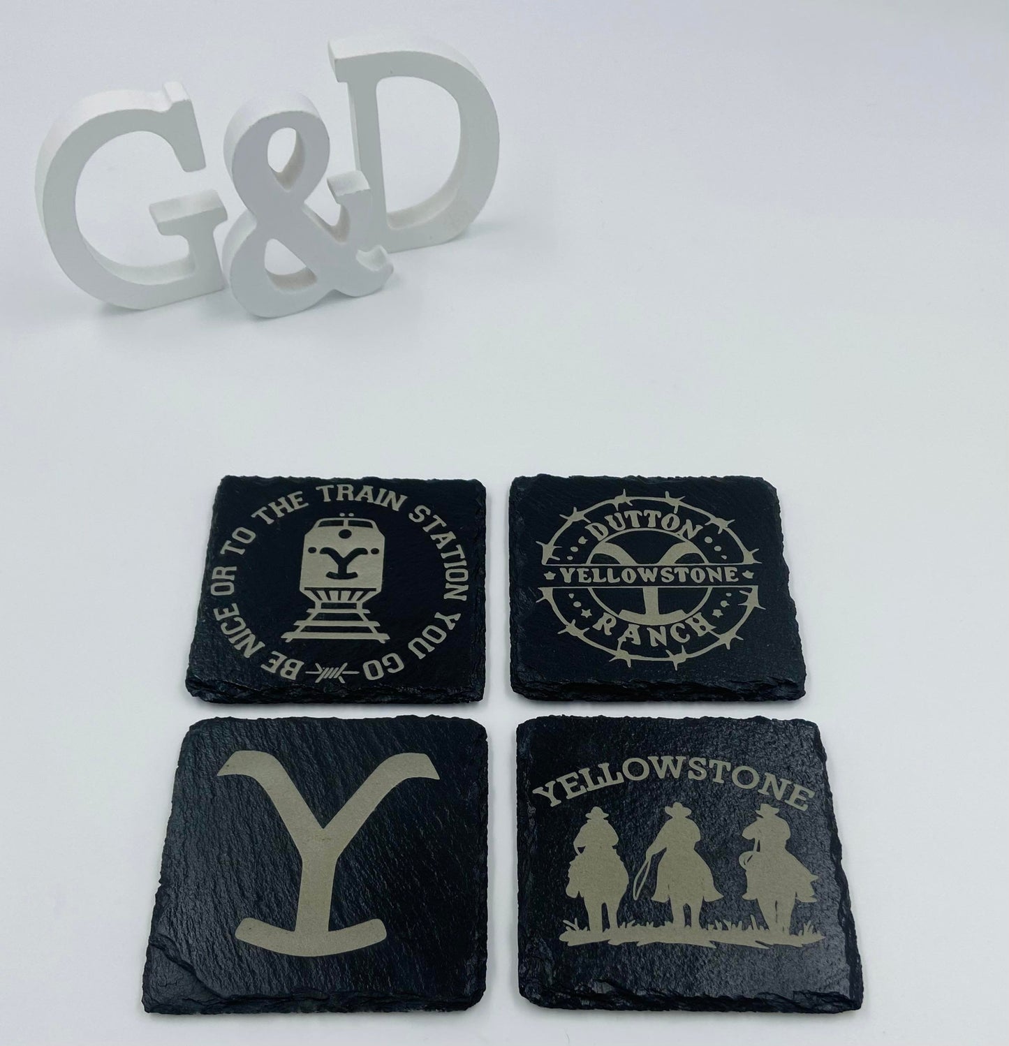 Yellowstone Engraved Slate Coaster Set - Gals and Dogs Boutique Limited