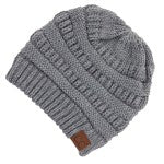 Ribbed Knit Beanie Featuring Criss-Cross Ponytail Detail