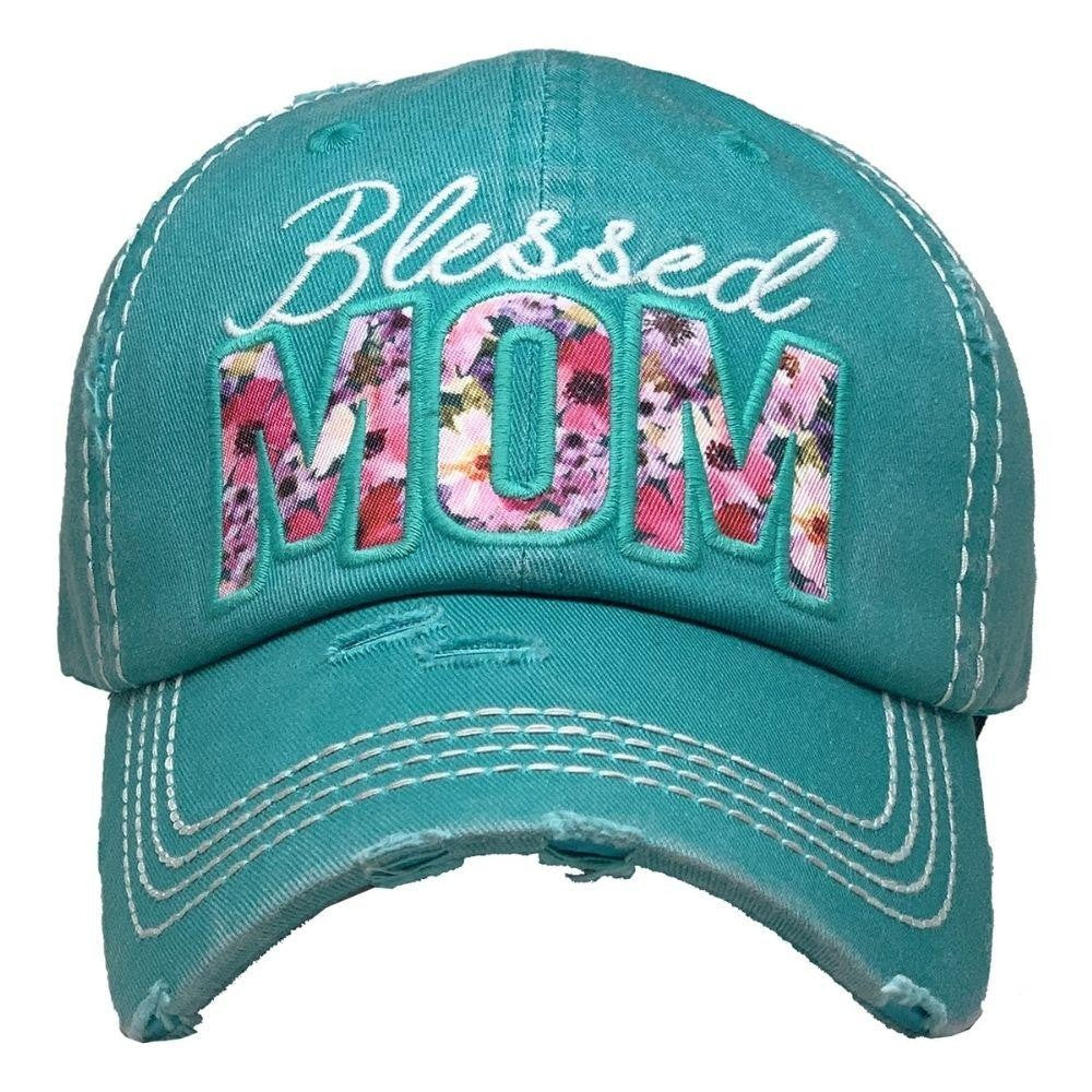 "Blessed Mom" Vintage Distressed Baseball Hat - Gals and Dogs Boutique Limited