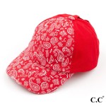 Vintage Distressed Paisley Criss Cross Pony Tail Hat - Gals and Dogs Boutique Limited