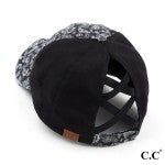 Vintage Distressed Paisley Criss Cross Pony Tail Hat - Gals and Dogs Boutique Limited