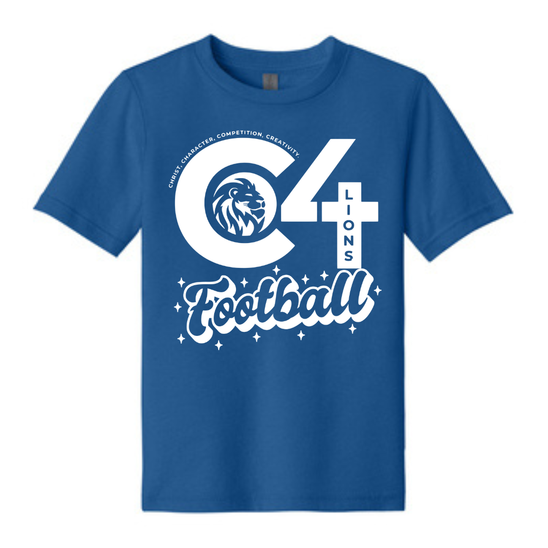 C4 Lions Spirit Wear Football Blue with White C4 Lions Football