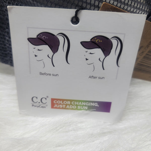 CC Brand Color Changing Embroidered Dog Mom Ponytail Ball Cap