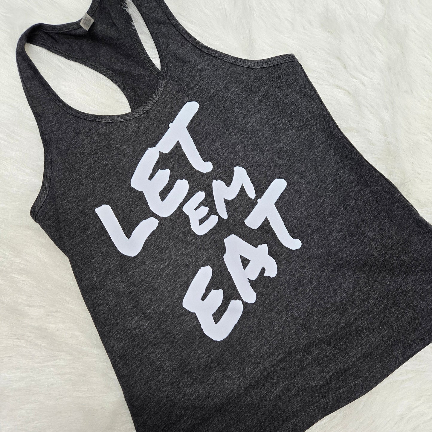 Let Em Eat Dedicated Motivated Logo BELLA+CANVAS Women’s Jersey Racerback Tank