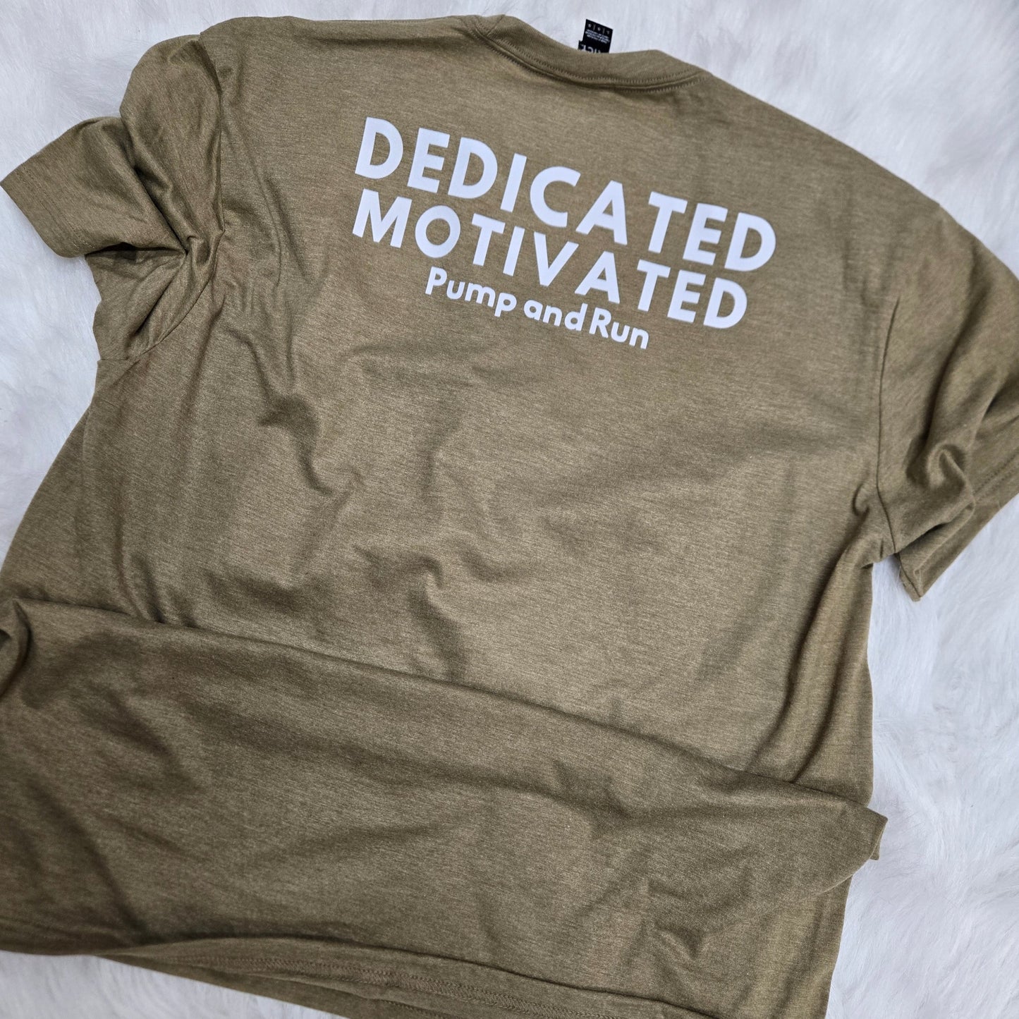 Pump and Run Dedicated Motivated Fitness - Memorial Day T-shirt- 3 color options