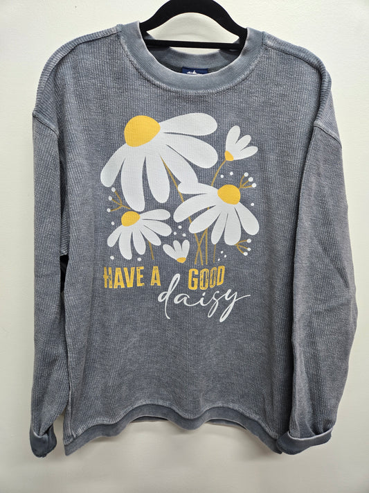 Have a Good Daisy Charles River Camden Crew Neck Sweatshirt- Denim