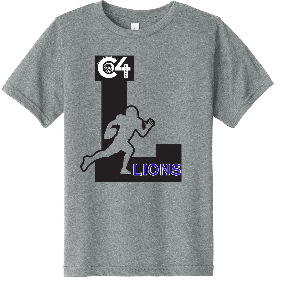 C4 Lions Spirit Wear Football Gray with Football Player