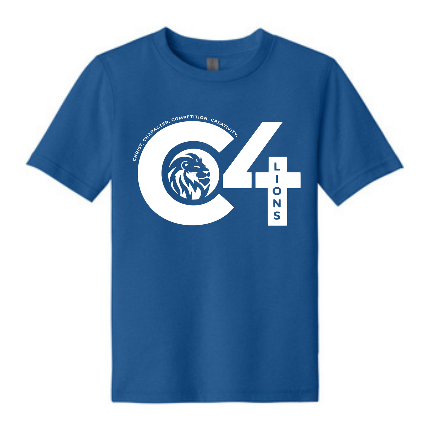 C4 Lions Spirit Wear Football Blue with White C4 Lions Logo