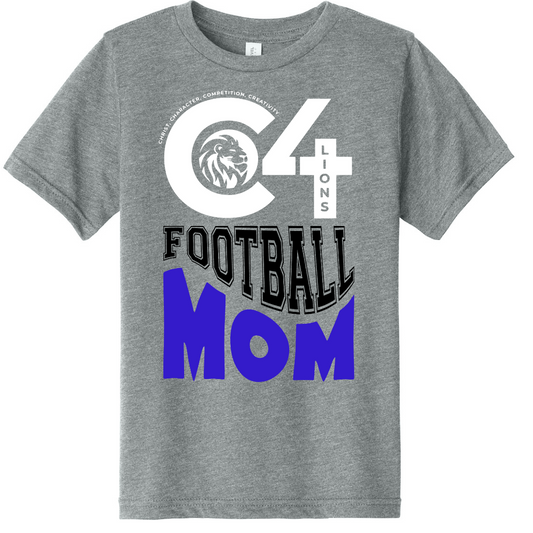 C4 Lions Spirit Wear Football Gray C4 Lions Football Mom