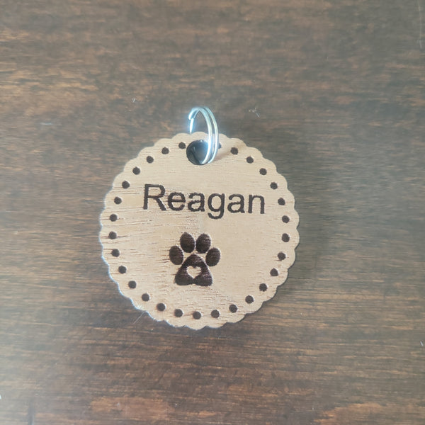 Custom Wood Laser Engraved Dog Tags