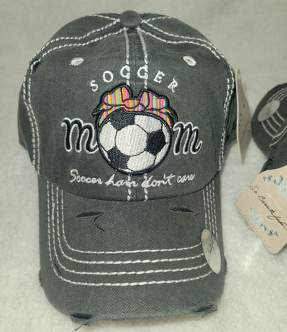 Vintaged Distressed Embroidered Soccer Mom Hat - Gals and Dogs Boutique Limited