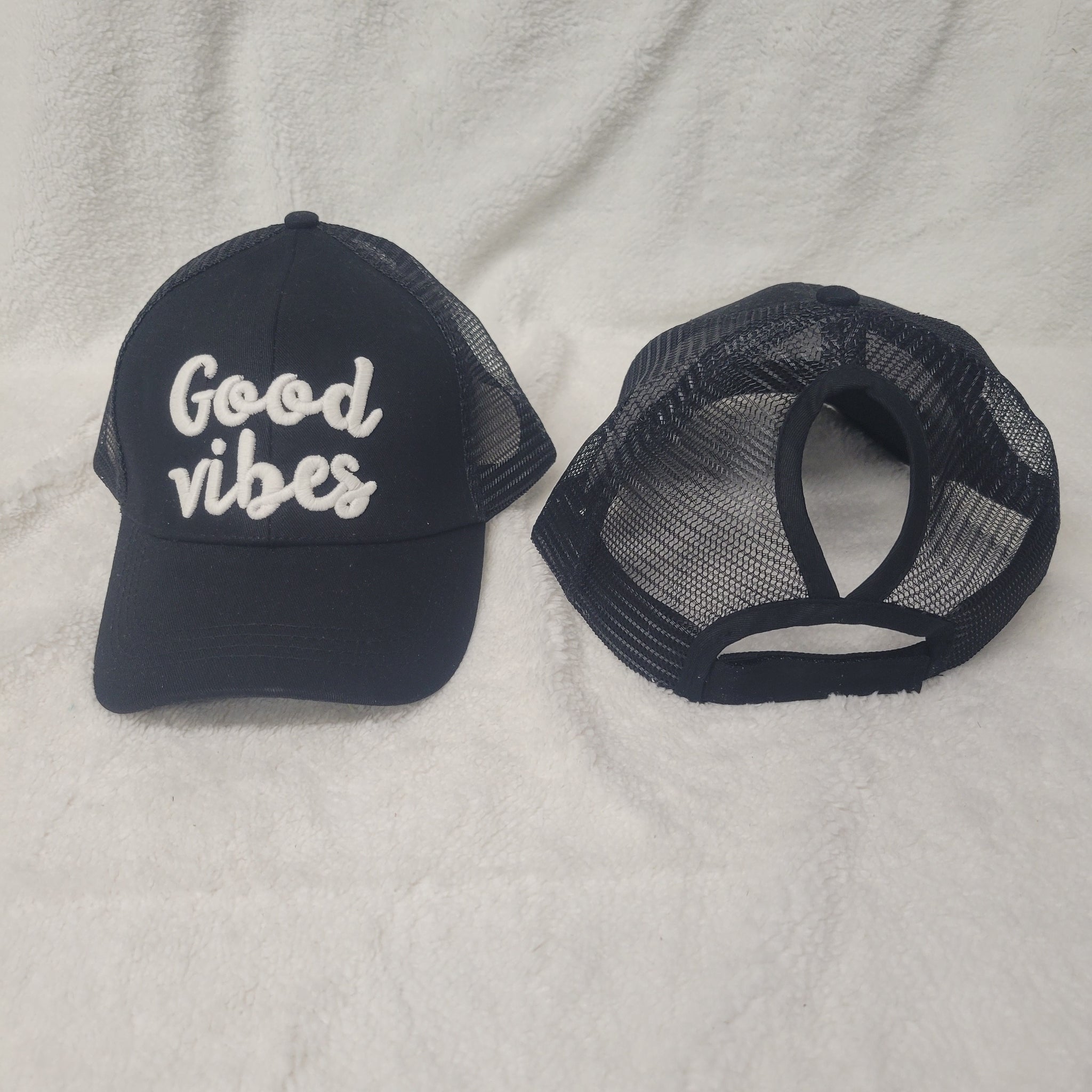 Good Vibes color changing Ponytail Hat - Gals and Dogs Boutique Limited