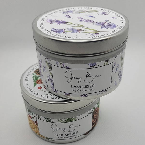 Jenny Bean 6 oz Soy Candles in Tin - Gals and Dogs Boutique Limited