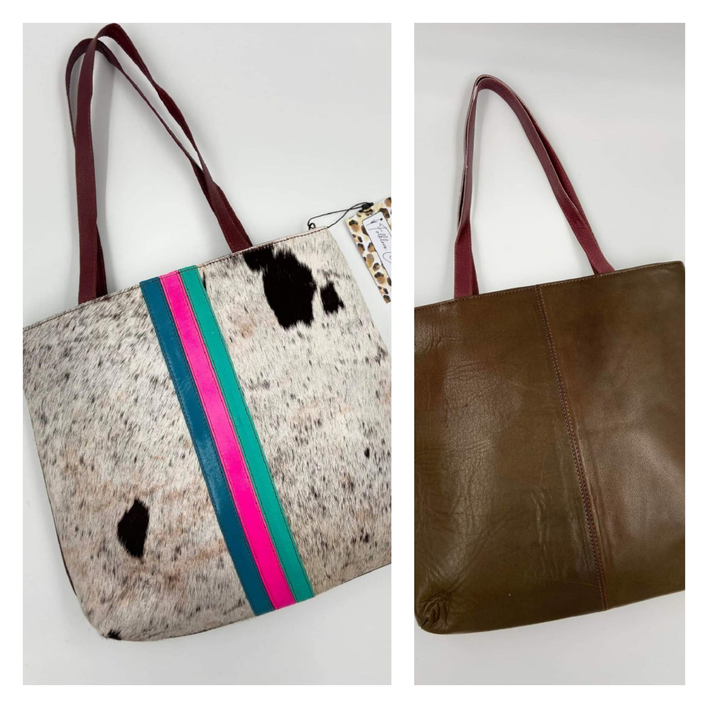 Perry Leather and Hair on Hide Tote Bag - Gals and Dogs Boutique Limited