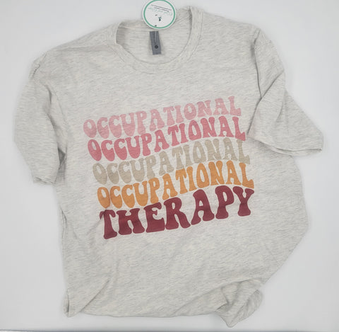 Unisex Oatmeal Tshirt with Colorful Occupational Therapy