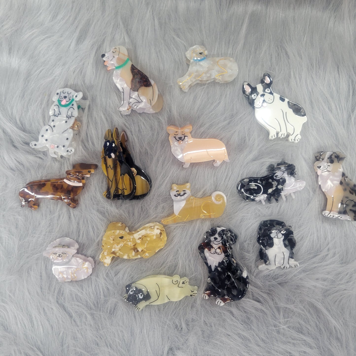 Lucite Dog Shaped Hair Clips - Gals and Dogs Boutique Limited