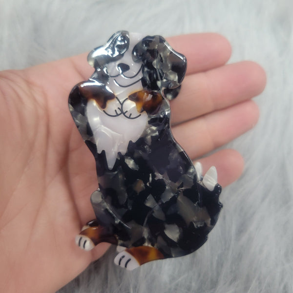 Lucite Dog Shaped Hair Clips