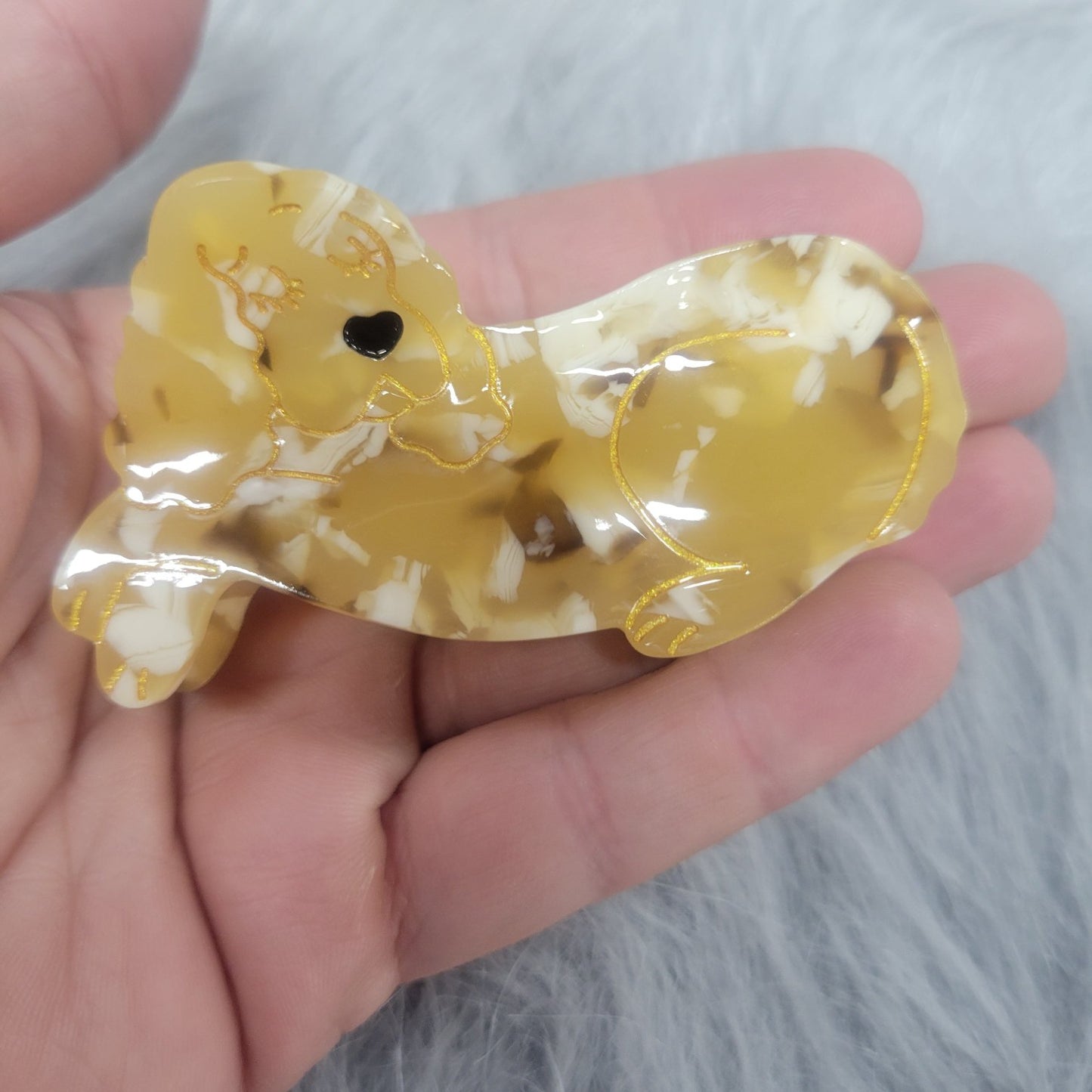 Lucite Dog Shaped Hair Clips - Gals and Dogs Boutique Limited