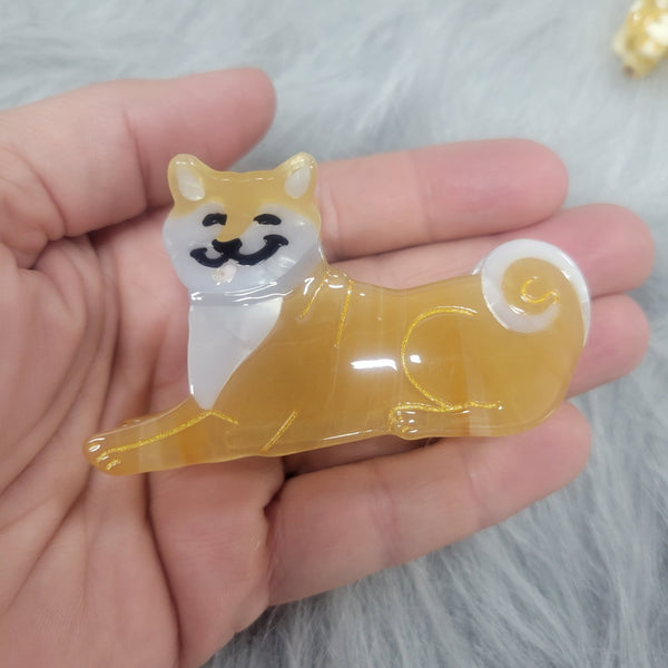 Lucite Dog Shaped Hair Clips