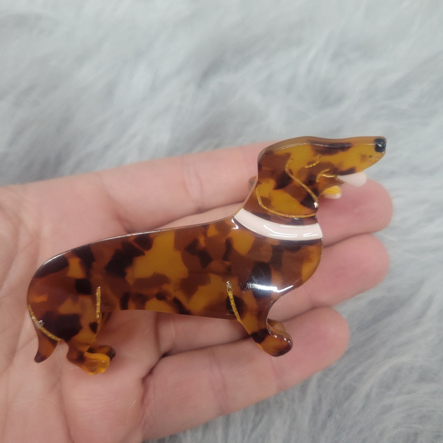 Lucite Dog Shaped Hair Clips - Gals and Dogs Boutique Limited