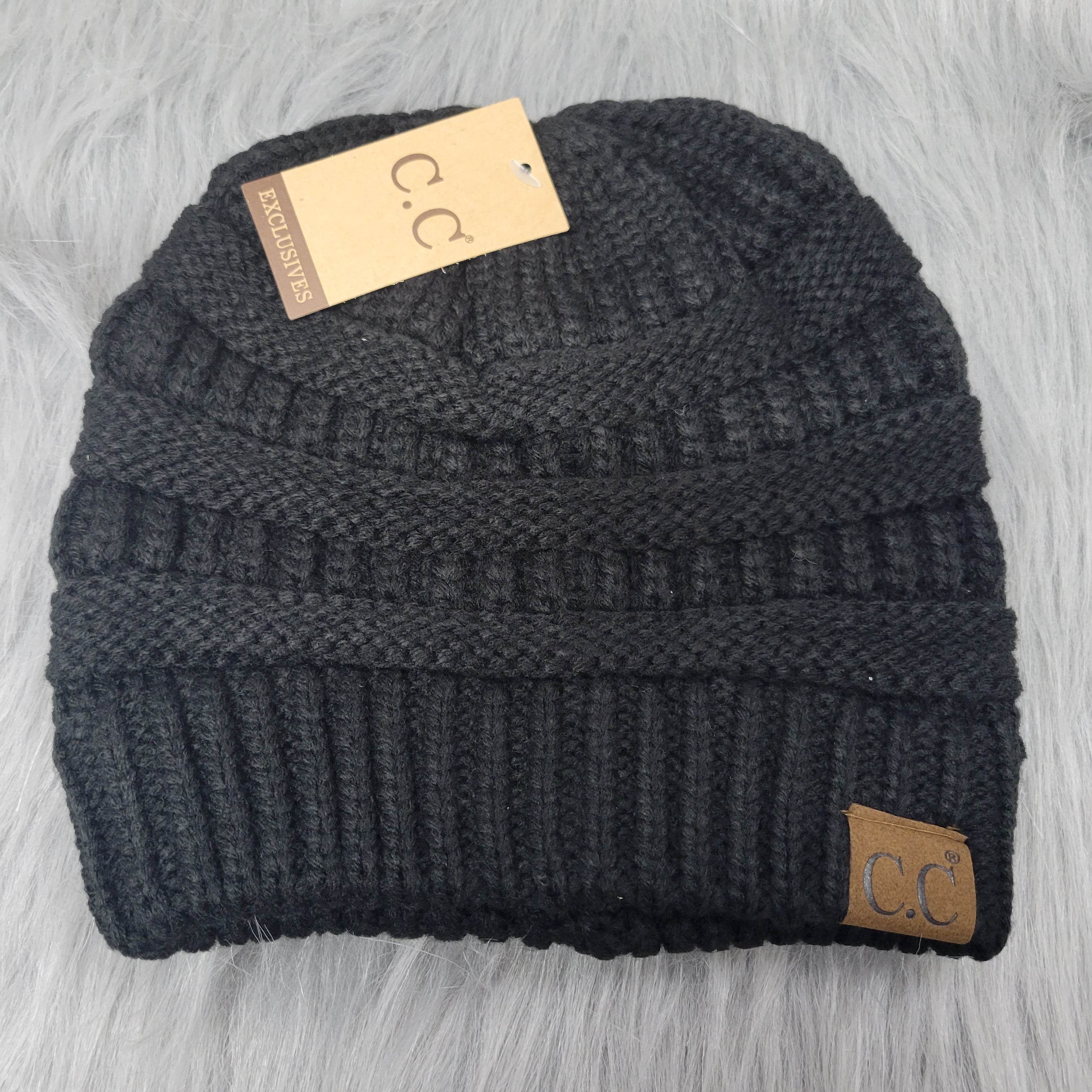 c.c. Beanies Ribbed Beanie Black