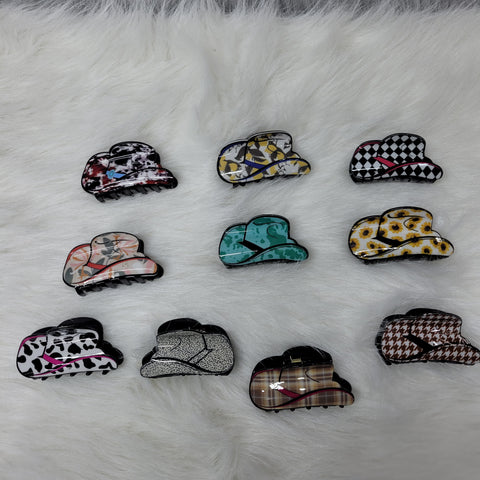 Cowboy Hat Shaped Claw Hair Clips