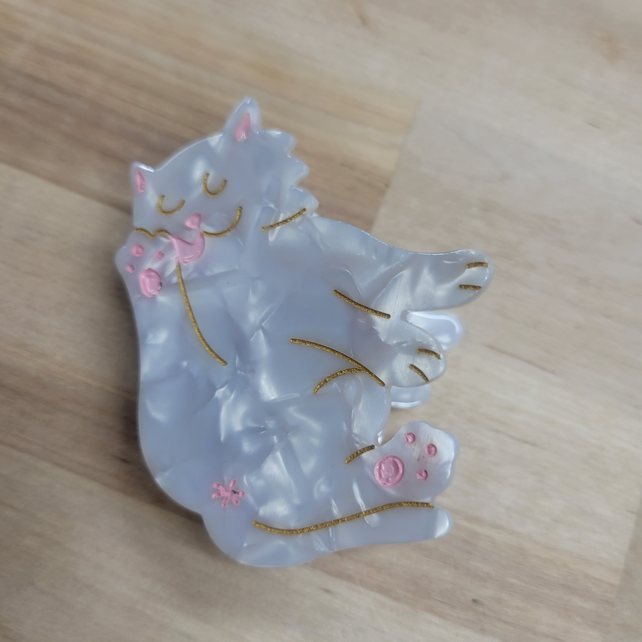 Lucite Cat Shaped Claw Hair Clips