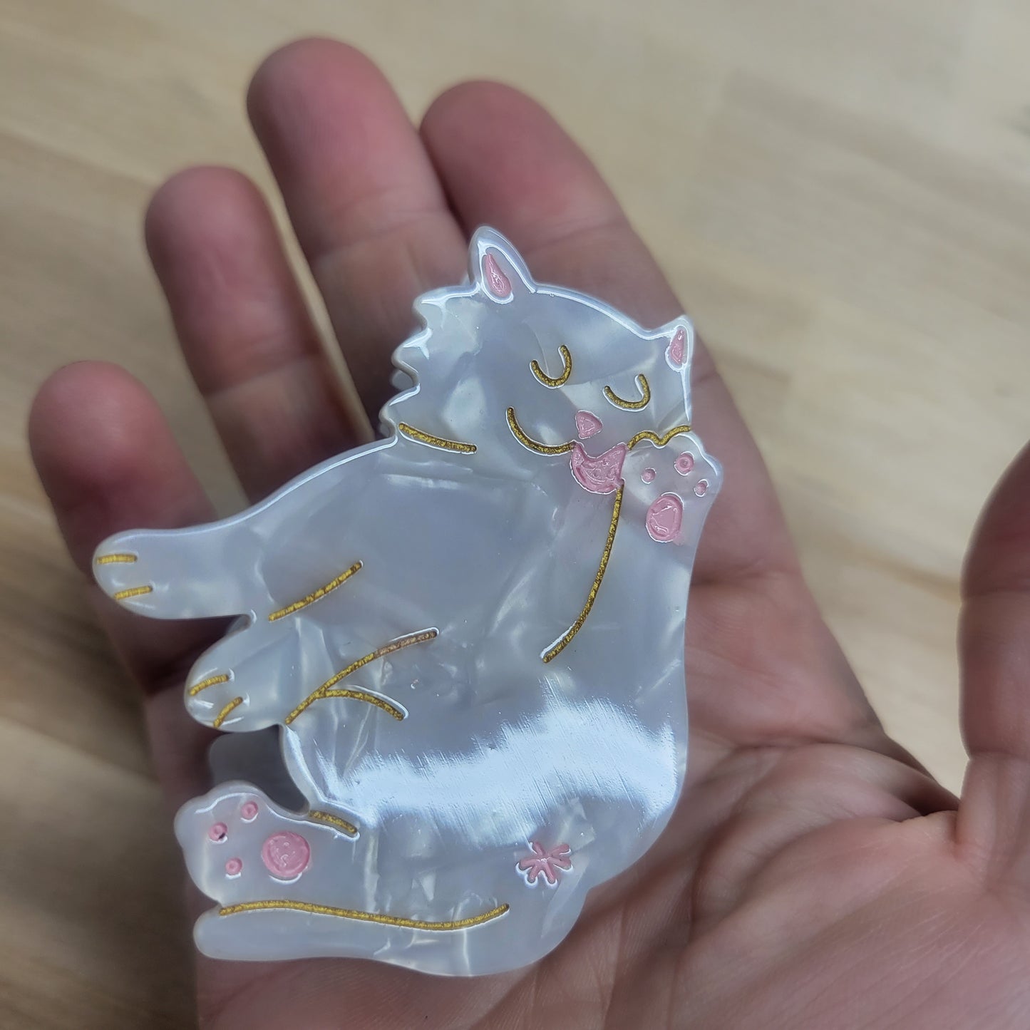 Lucite Cat Shaped Claw Hair Clips