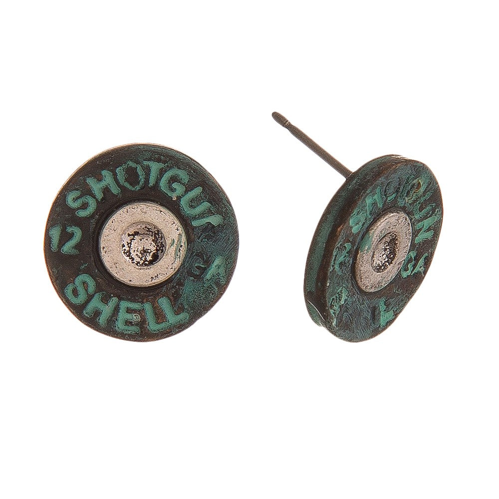 Two tone shotgun shell stud earring - Gals and Dogs Boutique Limited