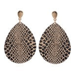 Plated Snakeskin Print Teardrop Earrings - Gals and Dogs Boutique Limited