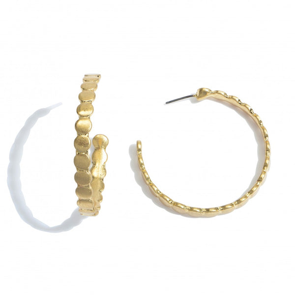 Metal Dotted Hoop Earrings - Gals and Dogs Boutique Limited