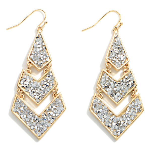 Triple Arrow Drop Rhinestone Encrusted Earring - Gals and Dogs Boutique Limited