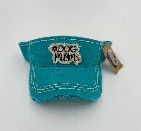 Dog Mom Distressed Visor - Gals and Dogs Boutique Limited