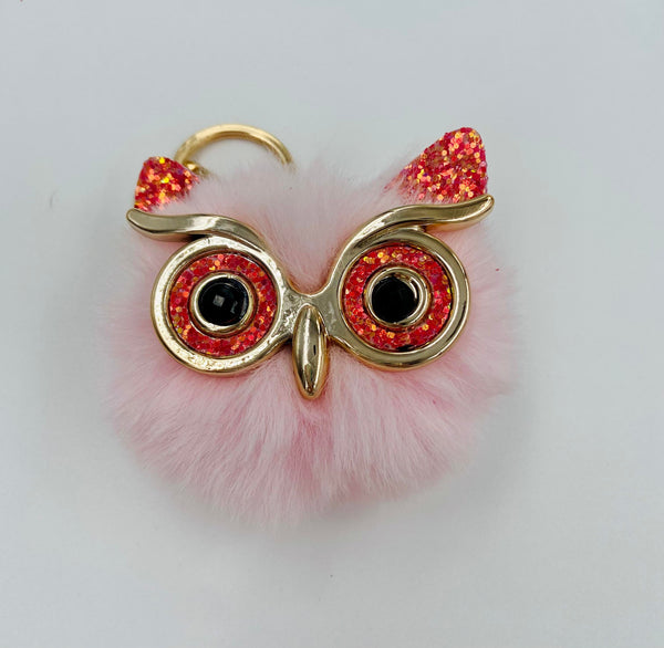 Owl Faux Fur Puff Keyring - Gals and Dogs Boutique Limited