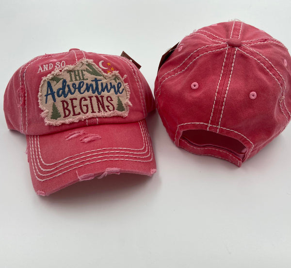 And so... the Adventure Begins Distressed Hat