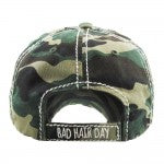 "Bad Hair Day" embroidered, vintage style ball cap with washed-look details - Gals and Dogs Boutique Limited
