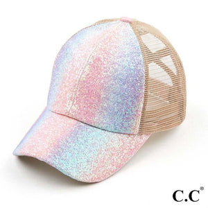 CC Kids Brand Glitter Criss Cross Ponytail Hat - Gals and Dogs Boutique Limited