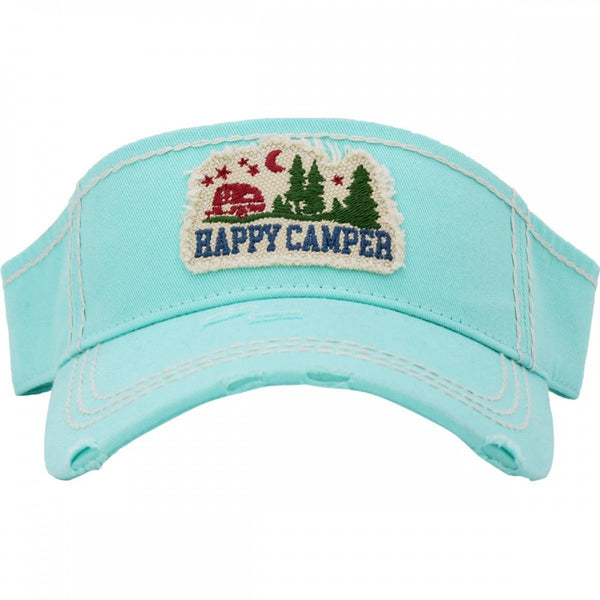 Happy Camper Distressed Sun Visor - Gals and Dogs Boutique Limited