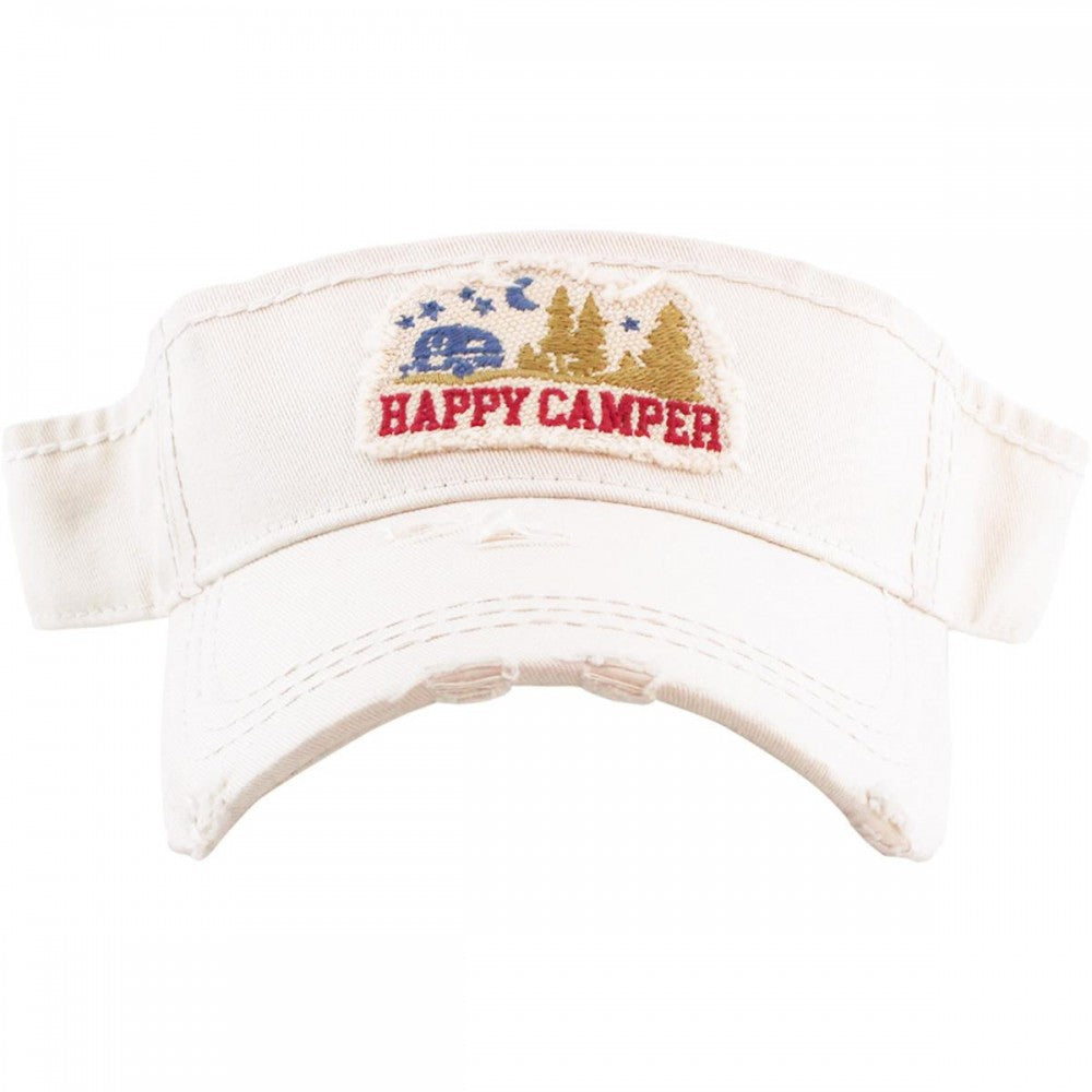 Happy Camper Distressed Sun Visor - Gals and Dogs Boutique Limited