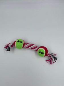 Pink Rope with Two Tennis Balls - Gals and Dogs Boutique Limited