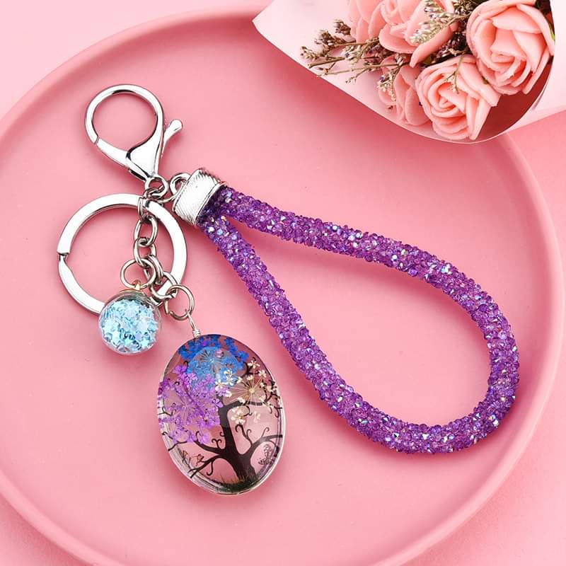 Wristlet Key Holder with Colored Tree - Gals and Dogs Boutique Limited