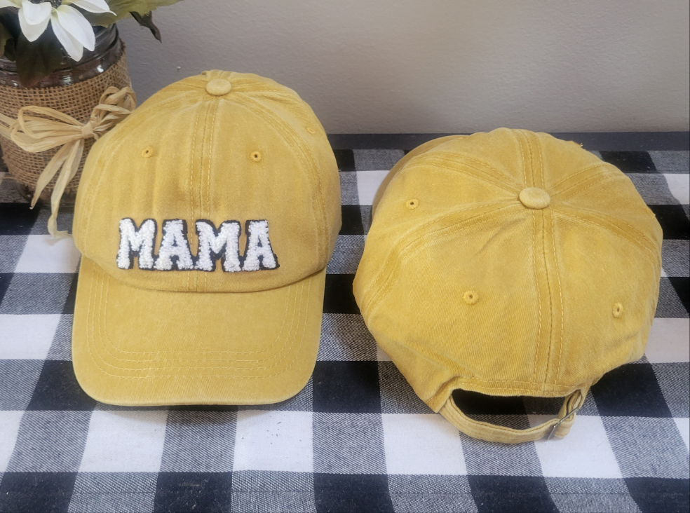 Cotton 3D Embroidered Mama Adjustable Ball Hat - Gals and Dogs Boutique Limited